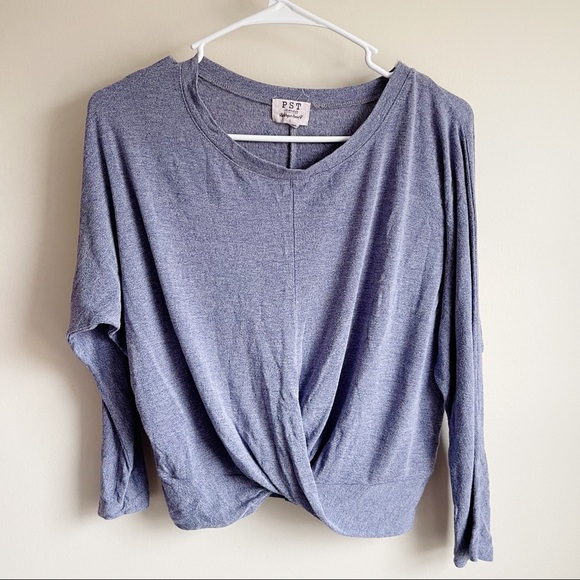 Project Social T Tops - Project Social Tee Twist Front Long Sleeve Tee T-shirt